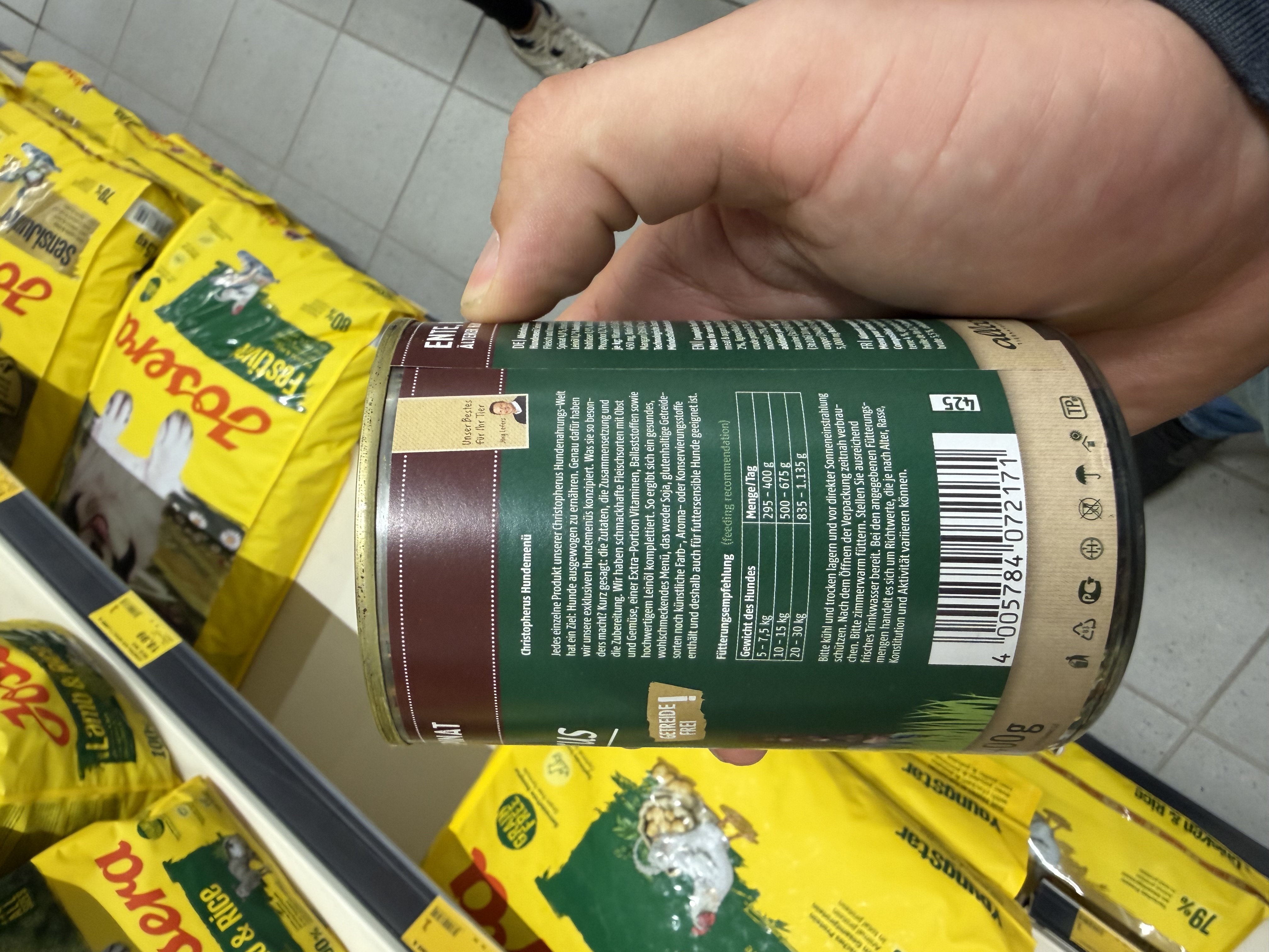 Christopherus Hundemenü Senior mit Ente, Kartoffel, Spinat (getreidefrei) – Ansicht 6