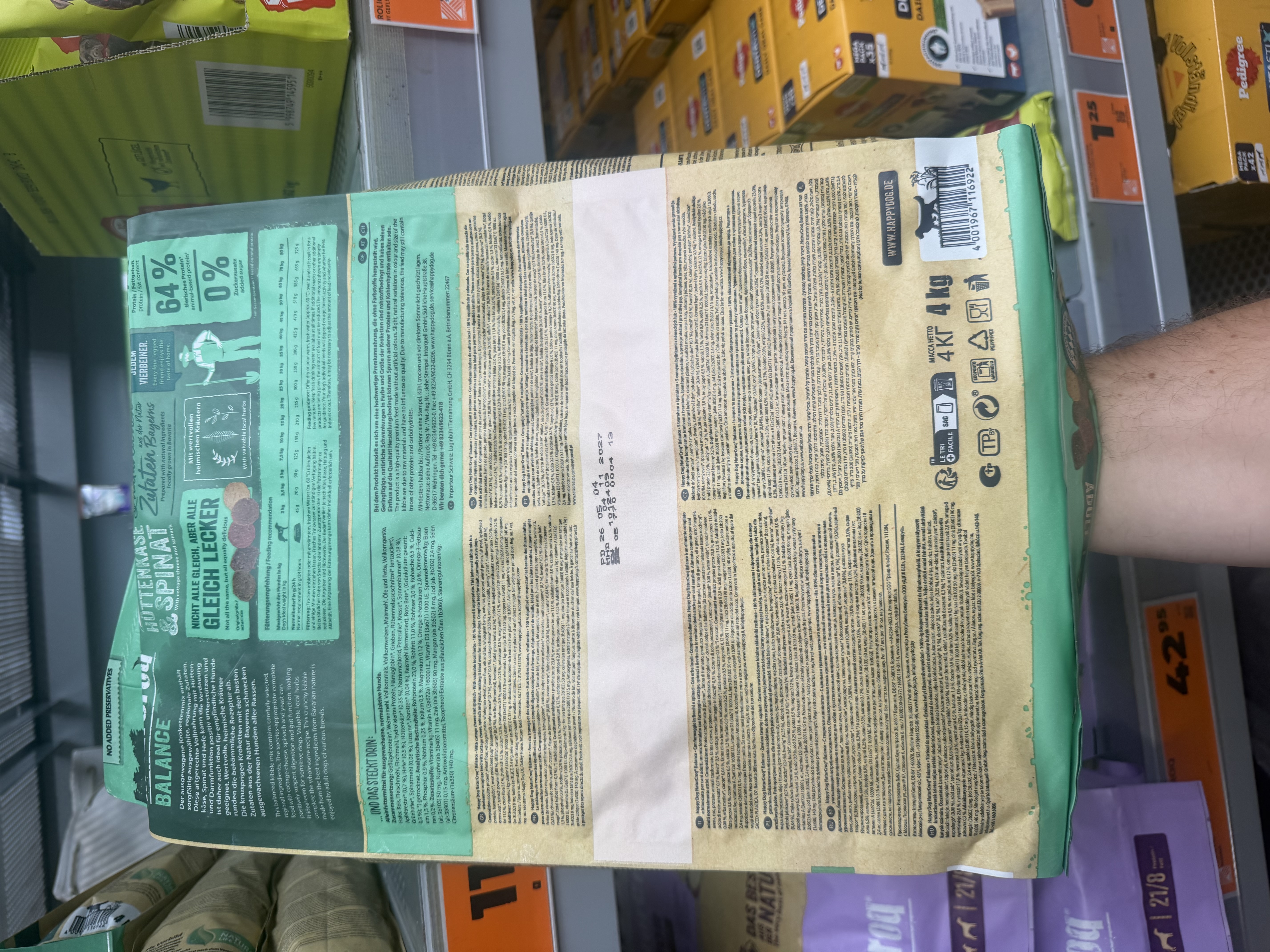Happy Dog NaturCroq Balance Hüttenkäse & Spinat (Adult) – Ansicht 3
