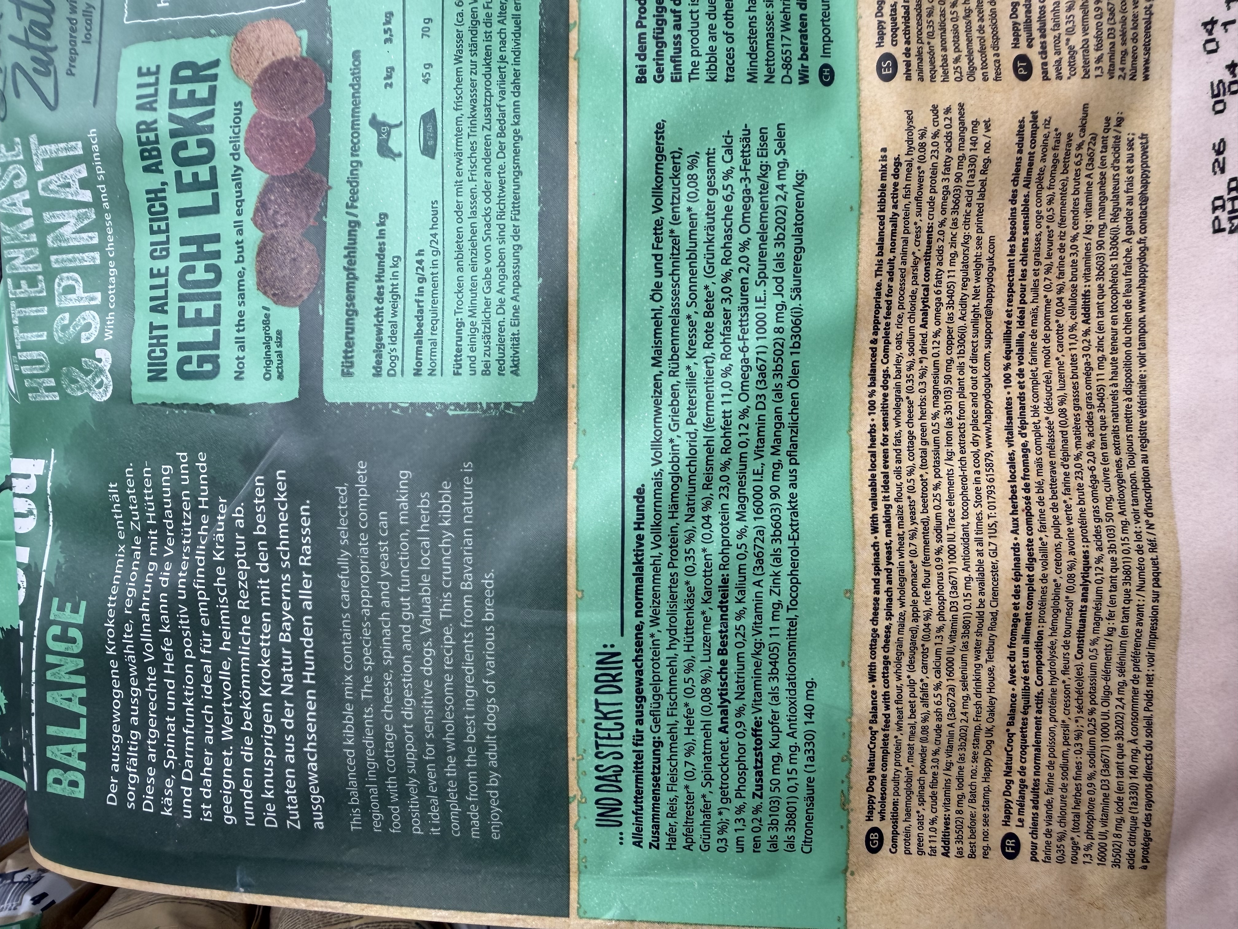 Happy Dog NaturCroq Balance Hüttenkäse & Spinat (Adult) – Ansicht 5