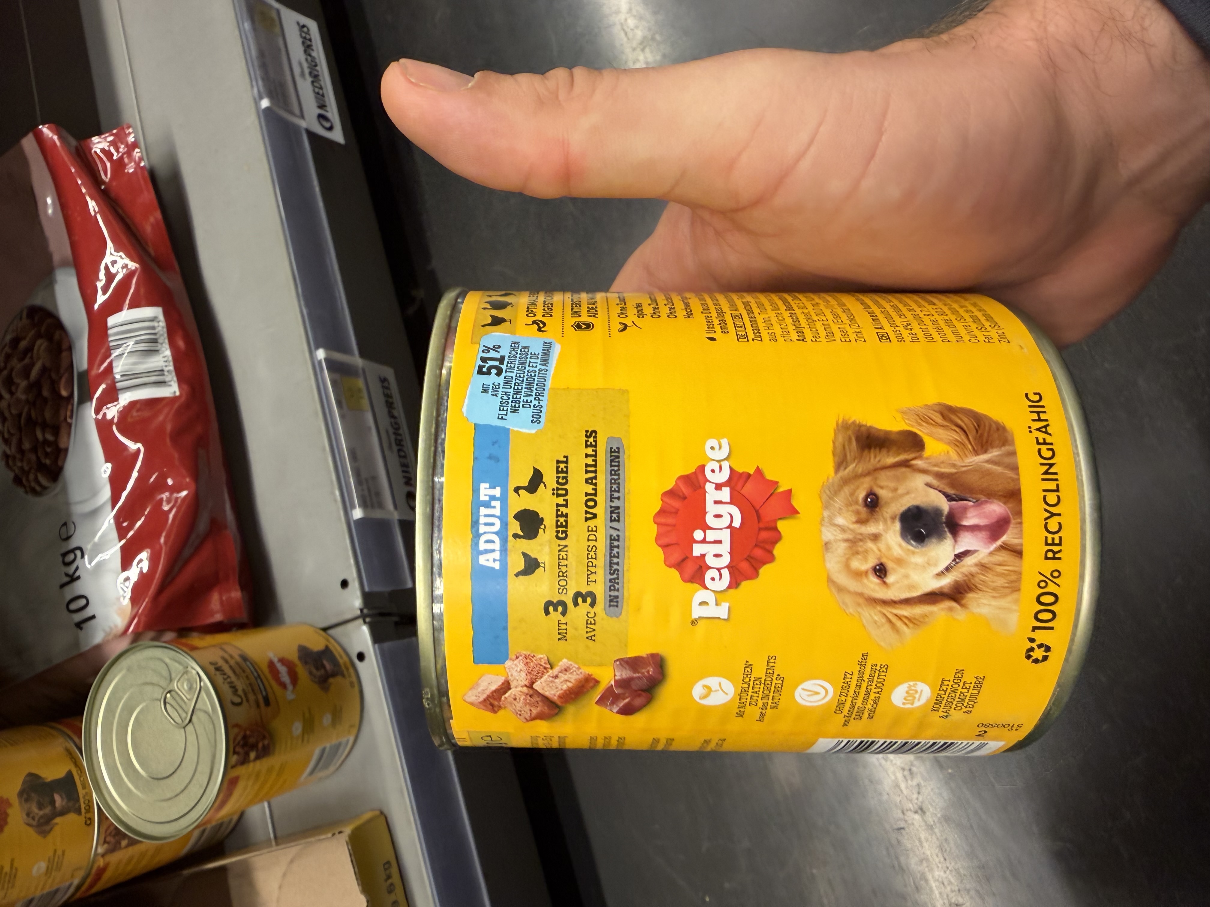 Pedigree Adult mit 3 Sorten Geflügel in Pastete