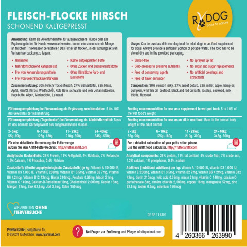 RyDog Fleisch-Flocke Hirsch – Ansicht 2