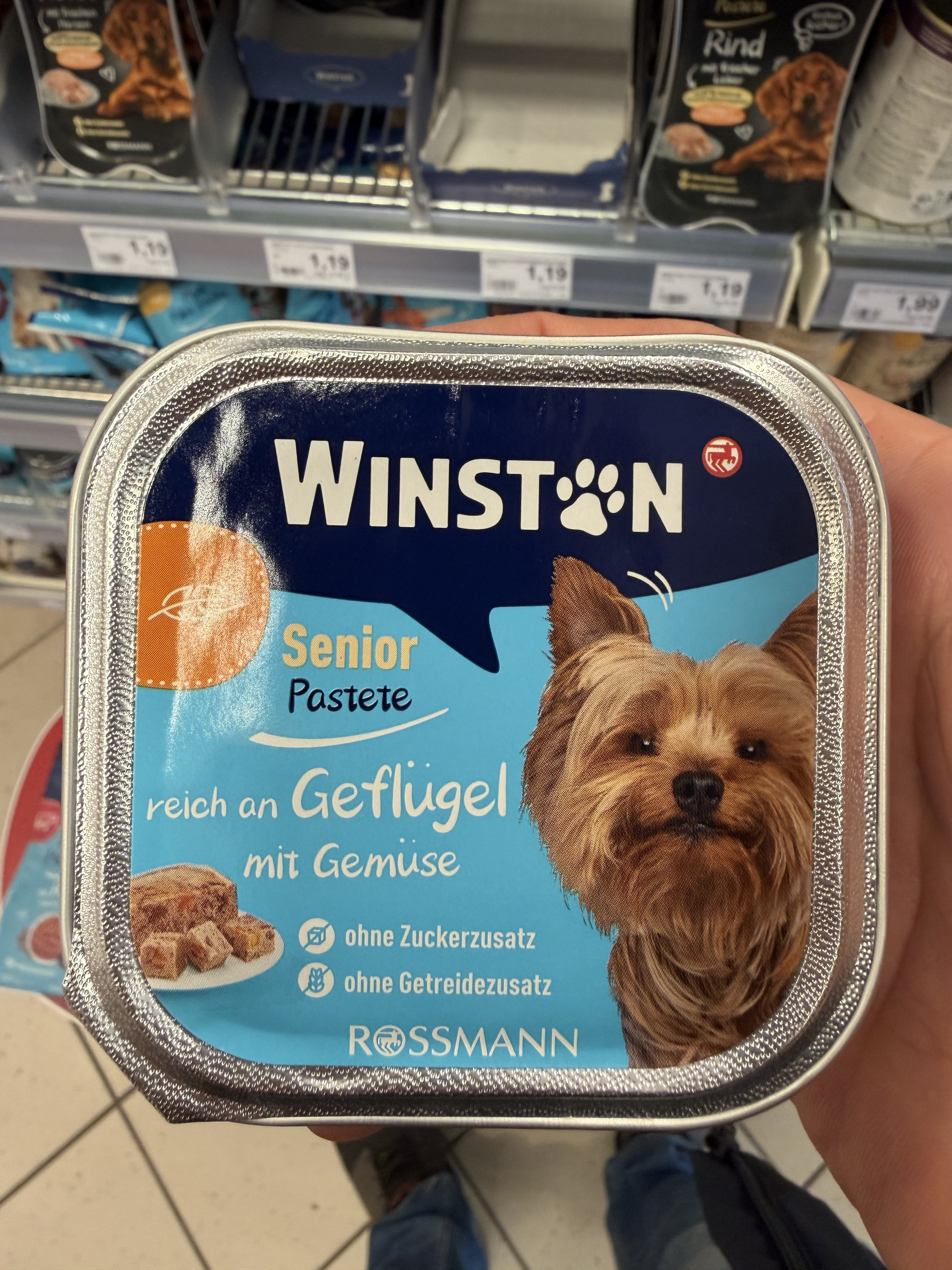 Winston Senior Pastete reich an Geflügel mit Gemüse